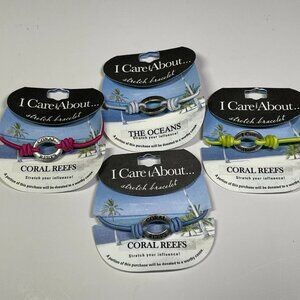 "I Care About" Oceans (1), Coral Reefs (3) Bracelets - Bamboo Trading Company